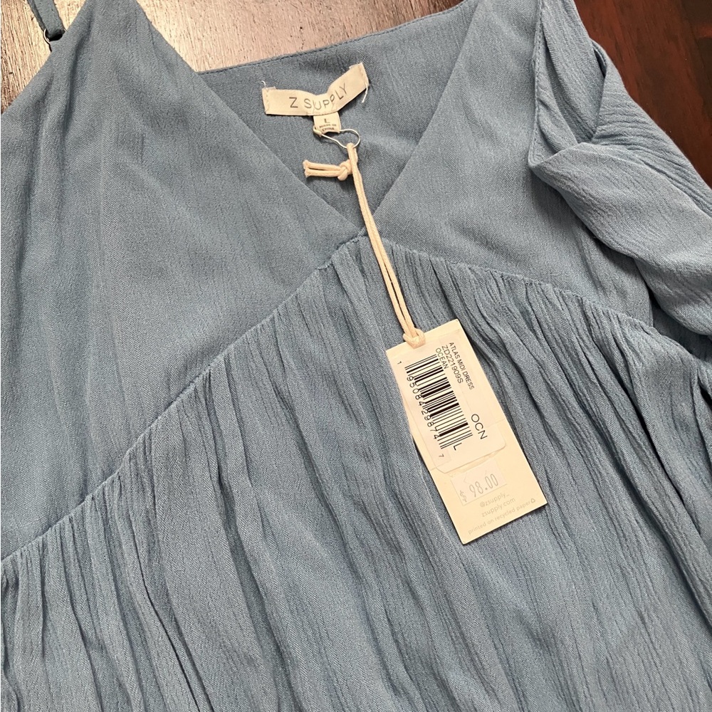 Z Supply Dusty Blue Sleeveless Maxi Dress NWT - Picture 2 of 6